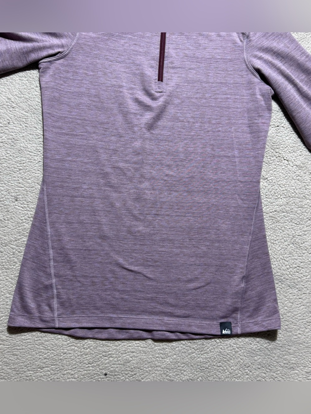 REI Co-Op 1/4 Zip Womens Small Mock Neck Light Purple Pullover Sweatshirt Top - Picture 4 of 13